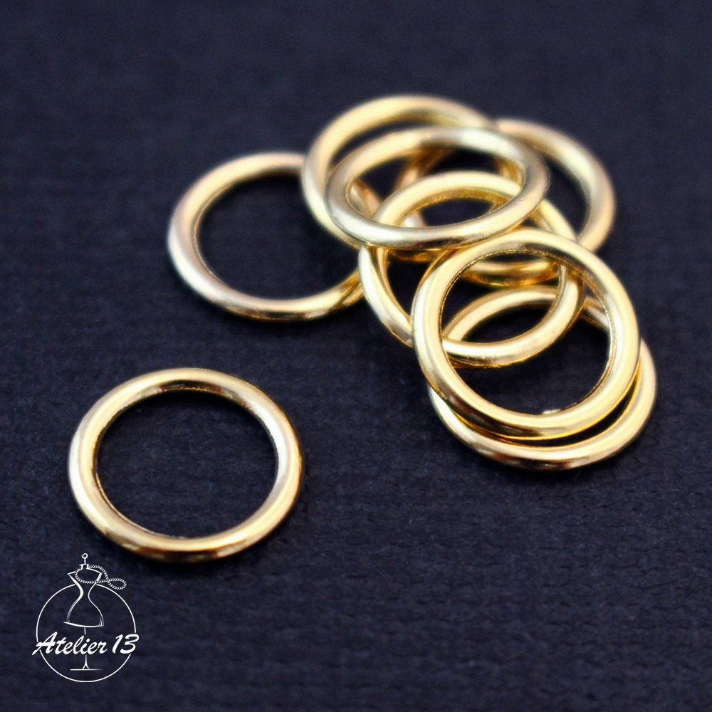 Connector Ring 10 mm, gold, 10 pcs