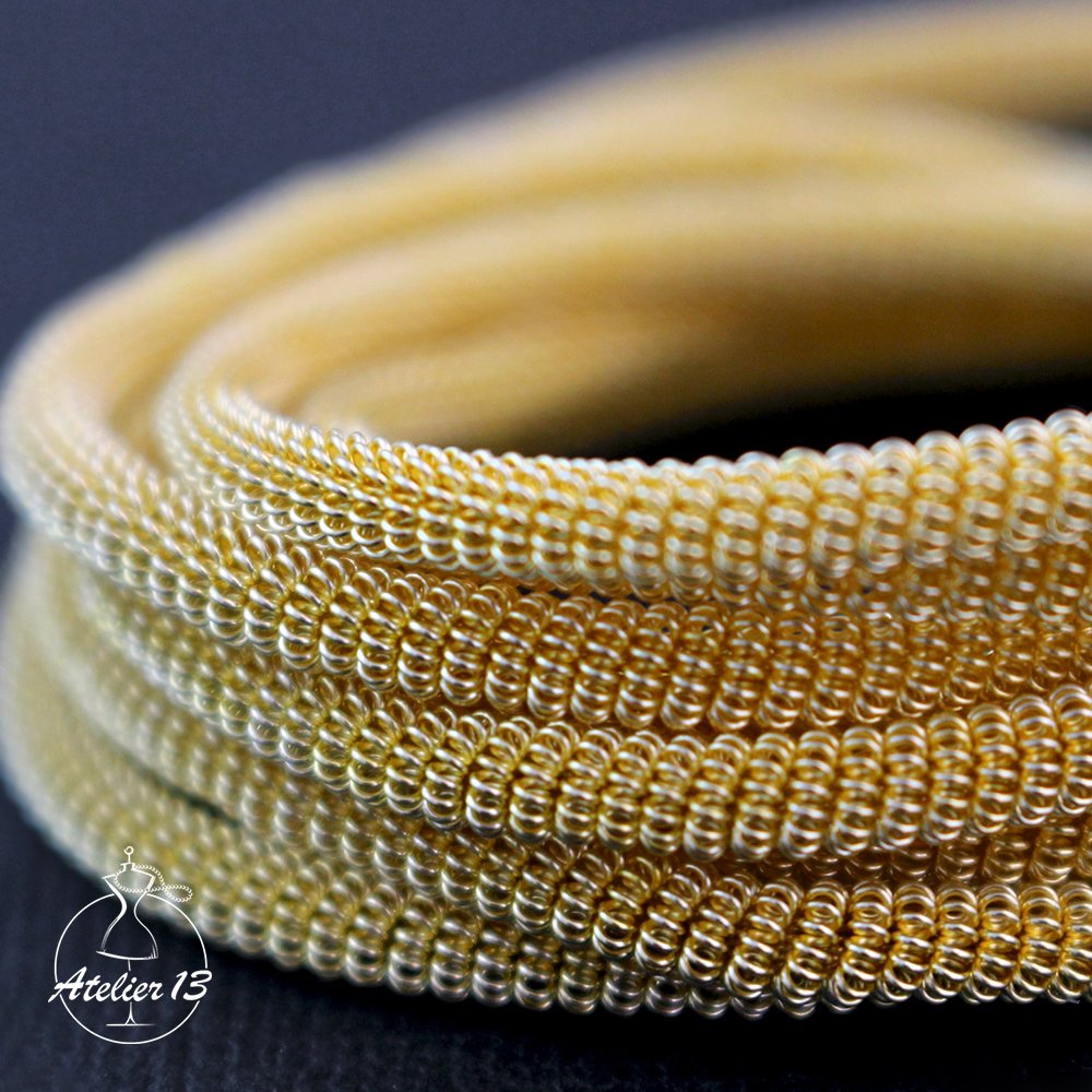 Bajorek do haftu sznur, 3 mm, "Klasyczne złoto”, 5 g