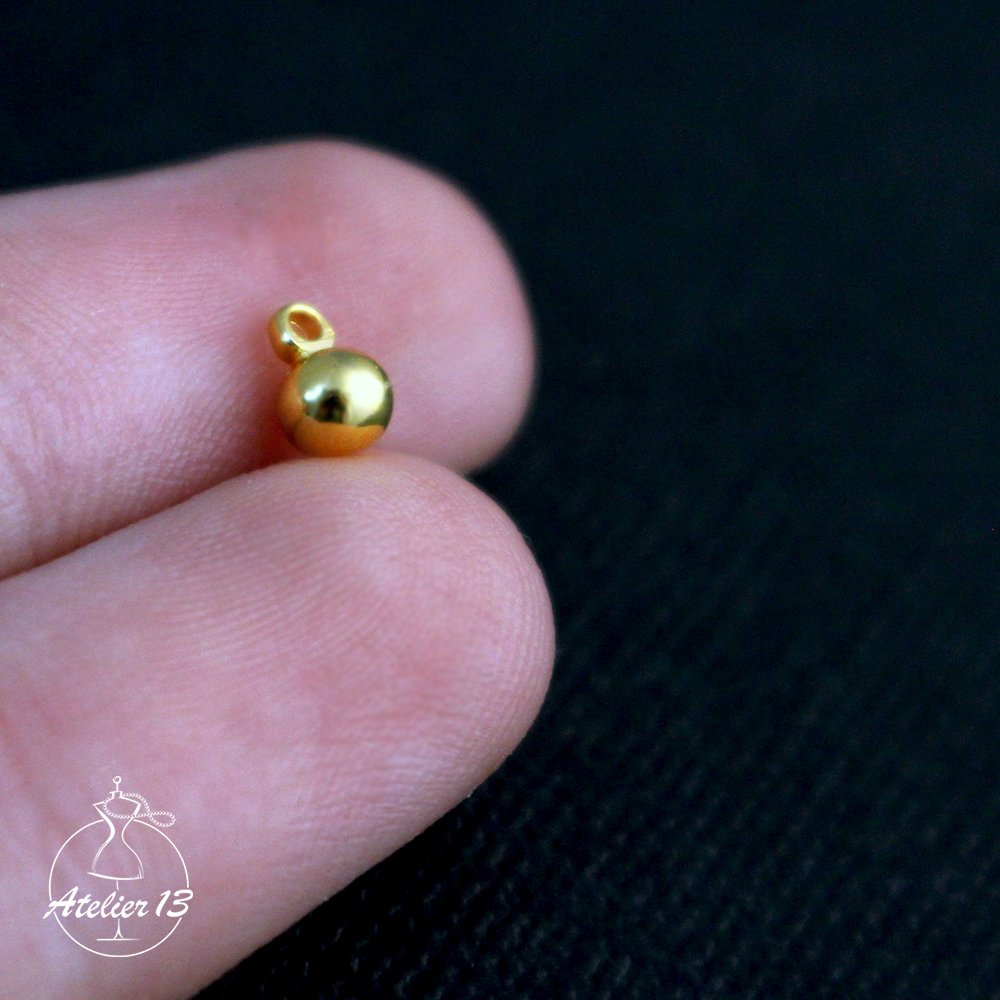 Pendant "Mini ball", 4mm, gold, 1 pc