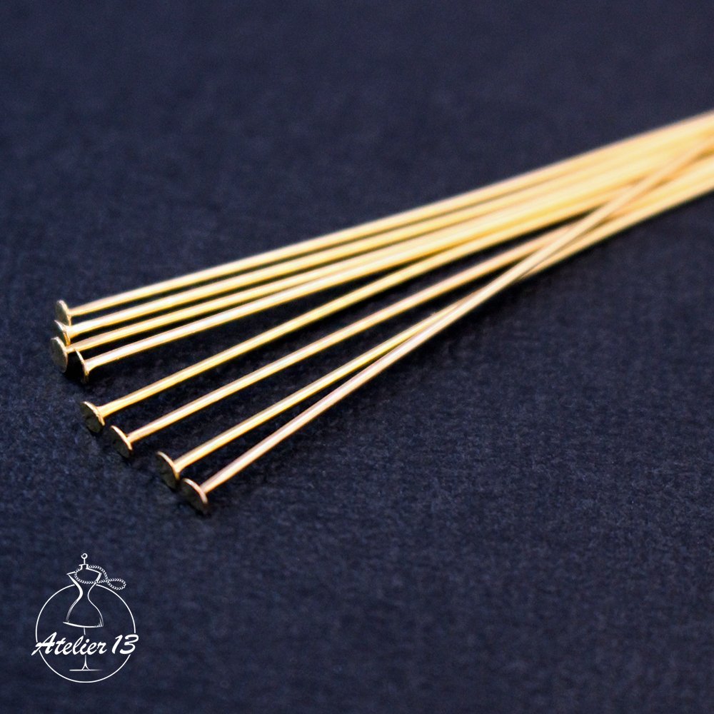 Pins with headed, 50 (45 mm), gold, 20 pcs