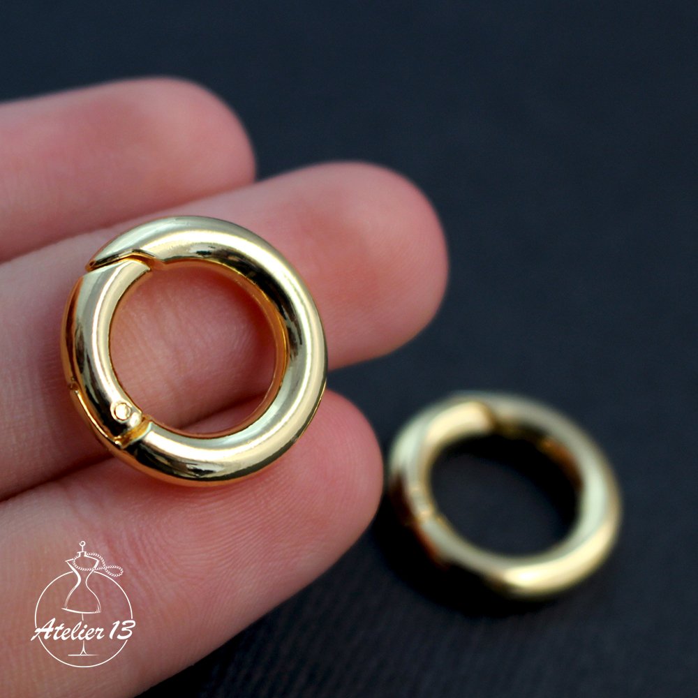 Carabiner lock "Ring", 18 mm, gold, 1 pc
