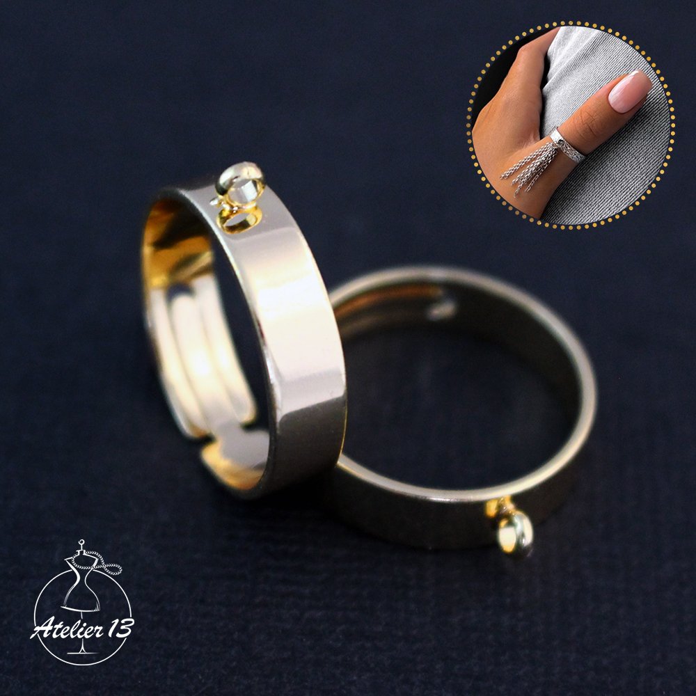 Basis for the ring is smooth with a loop, gold, 1 pc